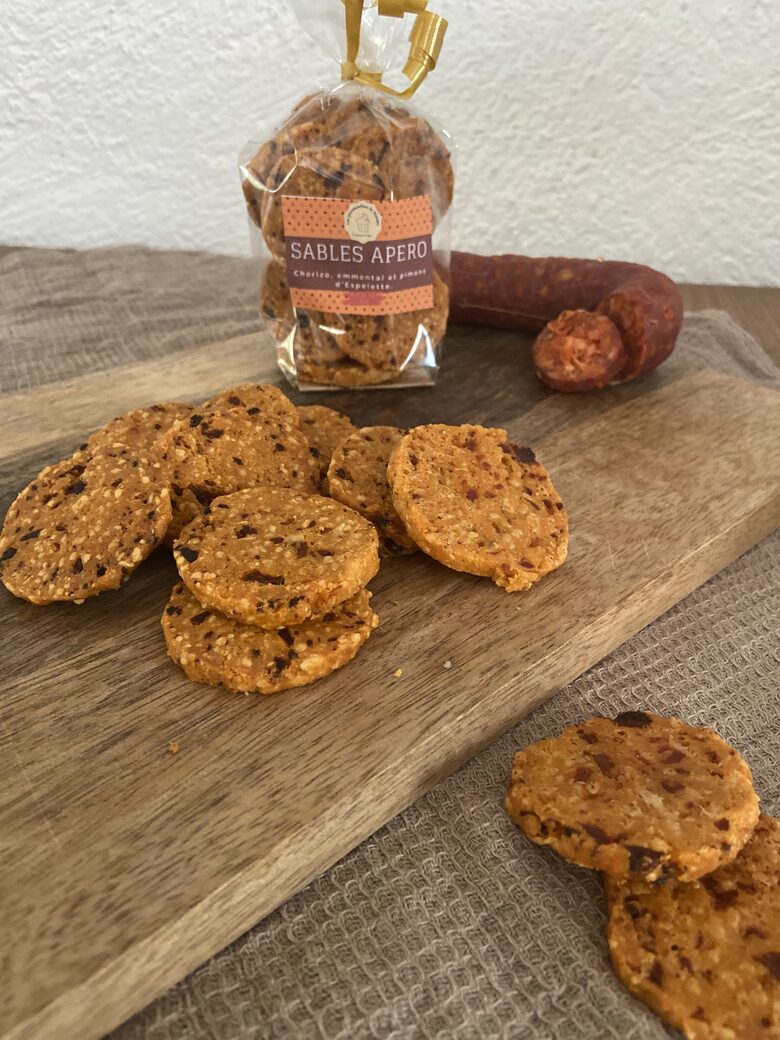 Sablés Apéritifs Chorizo Emmental